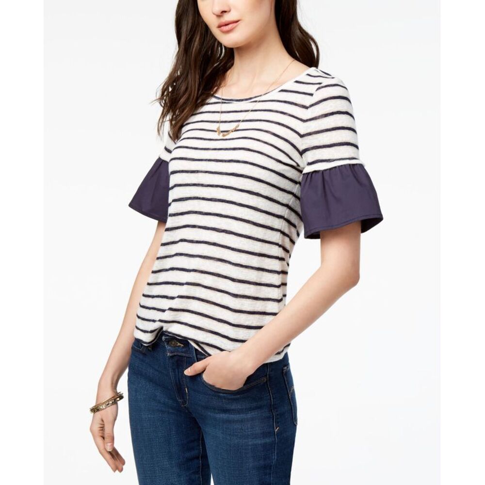 Maison Jules Striped Contrast Top